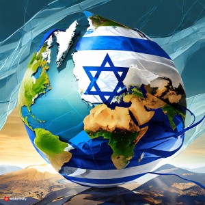 Firefly The Israeli flag wraps around the world 9662