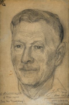 מוריץ כפי שצויר ביציאה מהמחנה, 1945